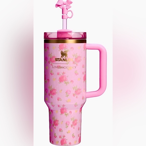 Stanley & Love Shack Fancy Colab NWT SS Tumbler/straw/topper/dust bag/Gift Boxed - Picture 10 of 11
